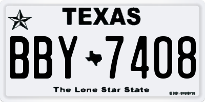 TX license plate BBY7408