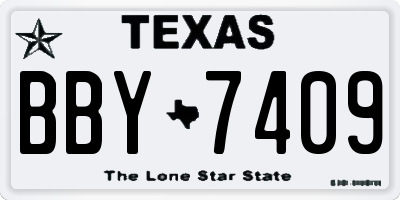 TX license plate BBY7409