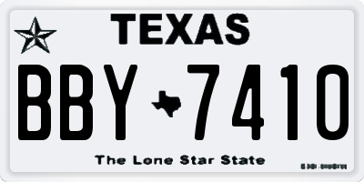 TX license plate BBY7410