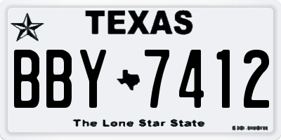 TX license plate BBY7412
