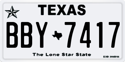 TX license plate BBY7417