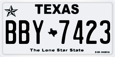 TX license plate BBY7423