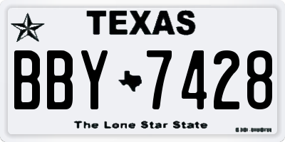 TX license plate BBY7428