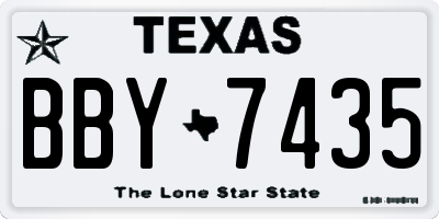 TX license plate BBY7435