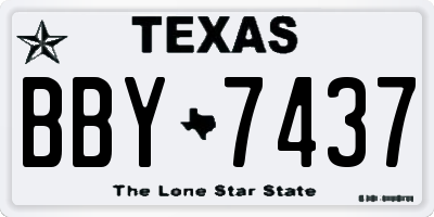 TX license plate BBY7437