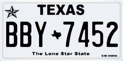 TX license plate BBY7452