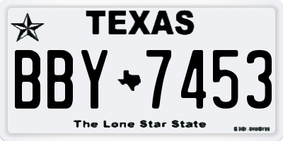 TX license plate BBY7453