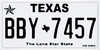 TX license plate BBY7457