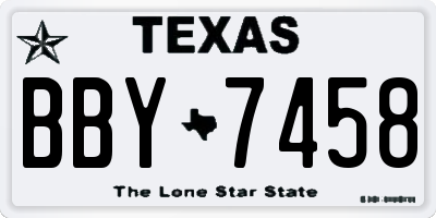 TX license plate BBY7458