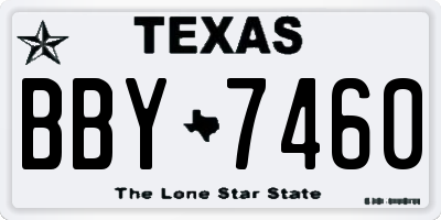 TX license plate BBY7460