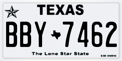 TX license plate BBY7462