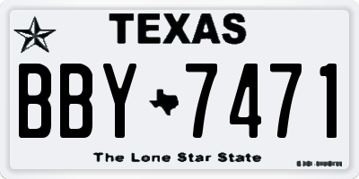 TX license plate BBY7471