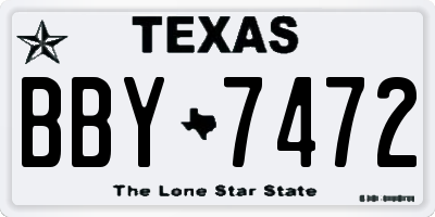 TX license plate BBY7472