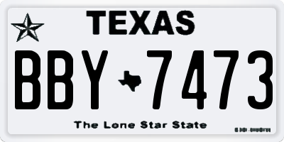 TX license plate BBY7473
