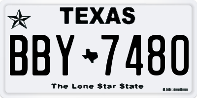 TX license plate BBY7480