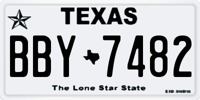 TX license plate BBY7482