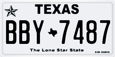 TX license plate BBY7487