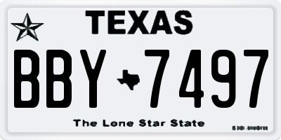 TX license plate BBY7497