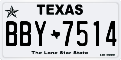 TX license plate BBY7514