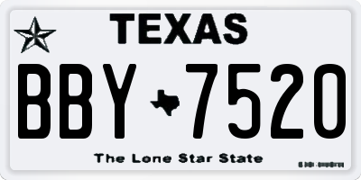 TX license plate BBY7520