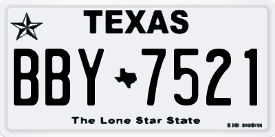 TX license plate BBY7521