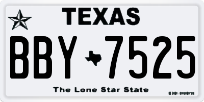 TX license plate BBY7525