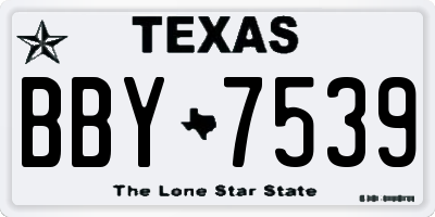 TX license plate BBY7539