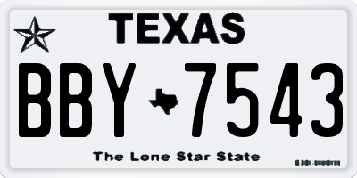 TX license plate BBY7543