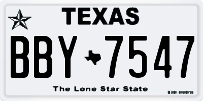 TX license plate BBY7547