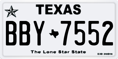 TX license plate BBY7552