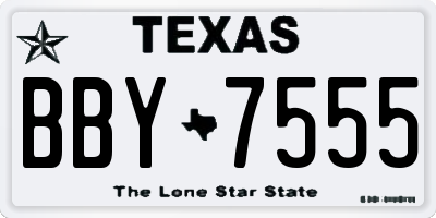 TX license plate BBY7555