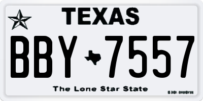 TX license plate BBY7557