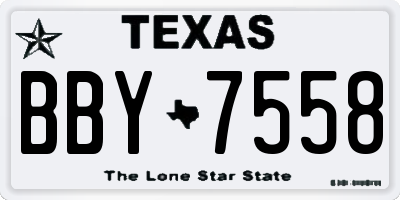 TX license plate BBY7558