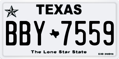 TX license plate BBY7559