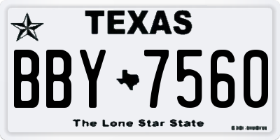 TX license plate BBY7560