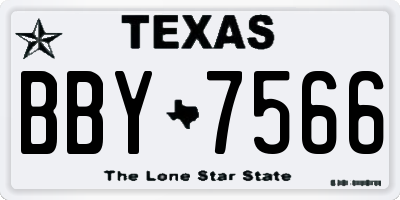TX license plate BBY7566