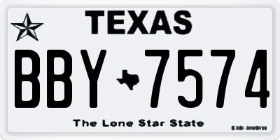 TX license plate BBY7574