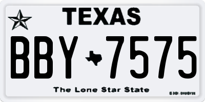 TX license plate BBY7575
