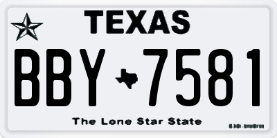 TX license plate BBY7581