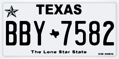 TX license plate BBY7582