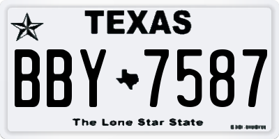 TX license plate BBY7587