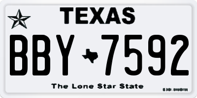 TX license plate BBY7592