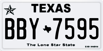 TX license plate BBY7595
