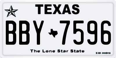 TX license plate BBY7596