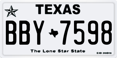 TX license plate BBY7598