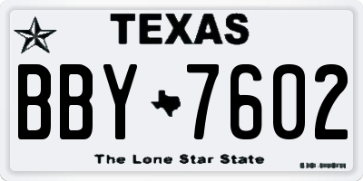 TX license plate BBY7602