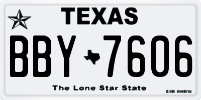 TX license plate BBY7606