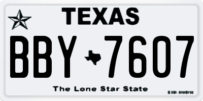 TX license plate BBY7607