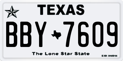 TX license plate BBY7609