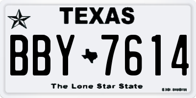 TX license plate BBY7614